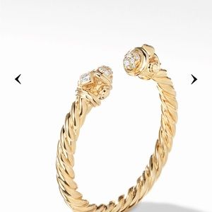 David Yurman Renaissance Ring in 18K Yellow Gold with Pavé diamonds size 8